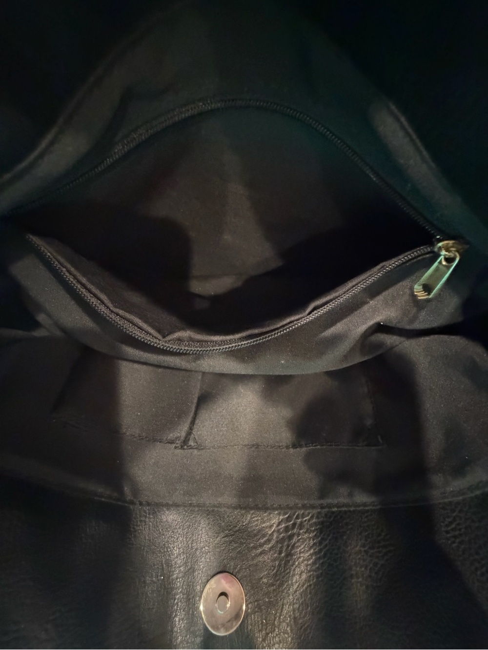 Apt. 9 Black Leather Tote with Gold Padlock Accent - Picture 4 of 5